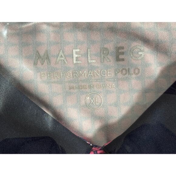 MAELREG Men’s Performance Polo Pink Navy Geometric Golf Shirt XL - Picture 6 of 16
